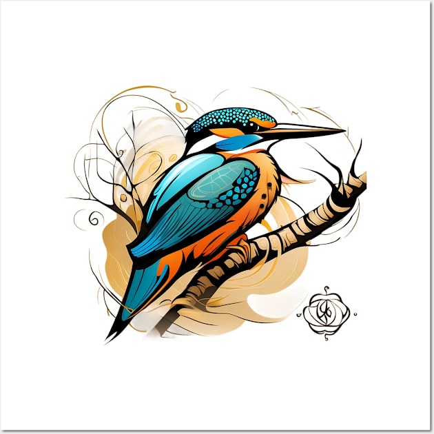 Shamanistic Kingfisher, Spirit Animal Guide Wall Art by trubble